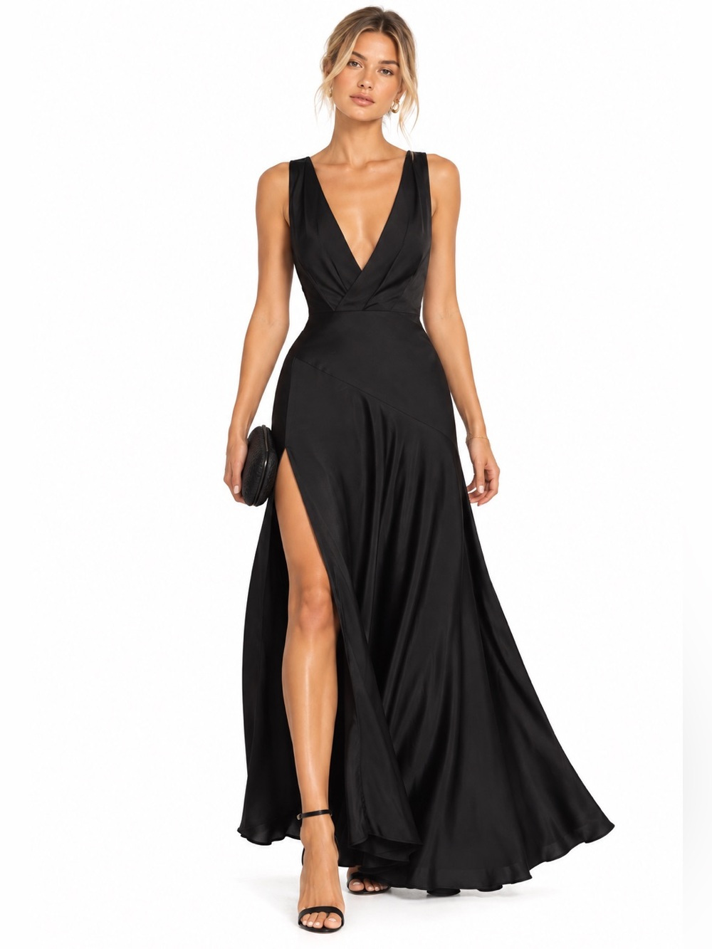 FAME and PARTNERS The Escala Black Backless Dress US4
